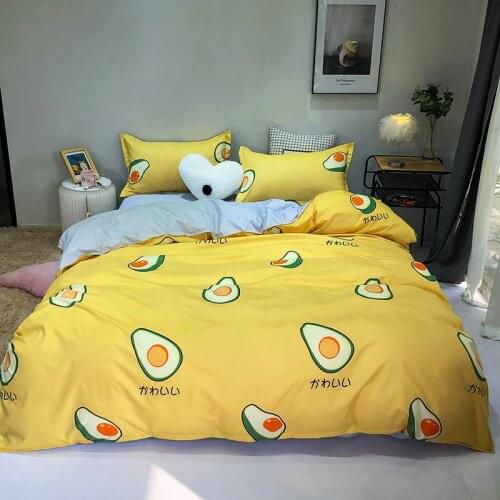 Kuup Cartoon Bedding Sets Home Textile Simple Style Animal ​Pattern Bedclothes Quee King Size Duvet Cover Pillowcase Bed Sheets