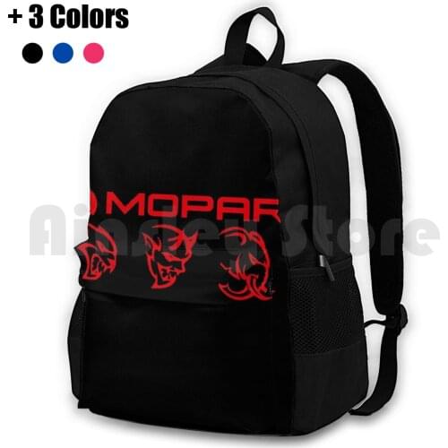 Mopar Logo Outdoor Hiking Backpack Waterproof Camping Travel Demon Challenger Hellcat Mopar Mopar Or No Car Super Car Muscle