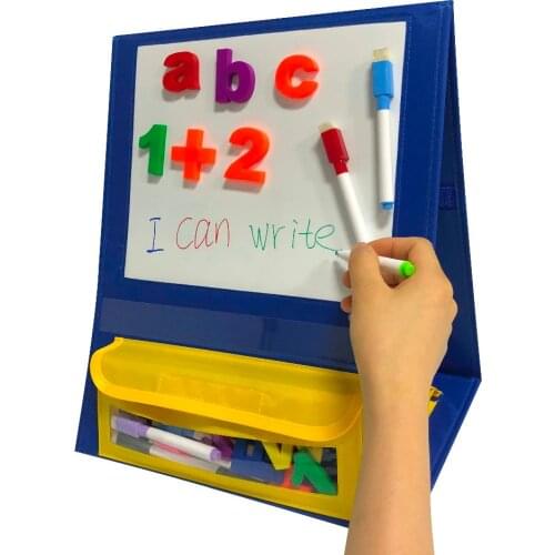 Godery Magnetic Desktop Tabletop Pocket Chart Stand, Double Sided Small Pocket Chart for Classroom Home (15" X 12.5")