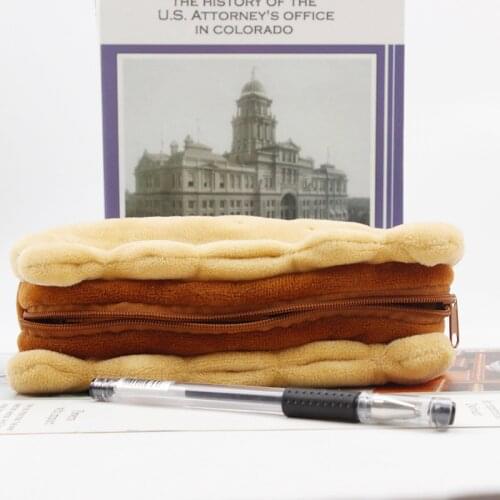 Cute Plush pencil case 15cm stuffed soft good quality Sandwich cookie shape doll Christmas birthday gifts for kids