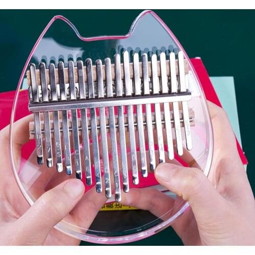 Kalimba Instrument Kit Thumb Piano Picks Acrylic 17Key Clear Thumb Piano Clear Bag Tuner Hammer Musical Instrument Beginner
