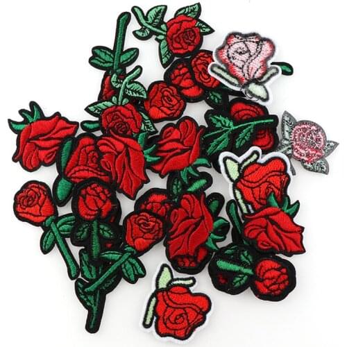 New Fashion 10pcs MINI Flowers Patches Iron On Or Sew For Clothes Embroidered Appliques DIY Accessory Bag Badge