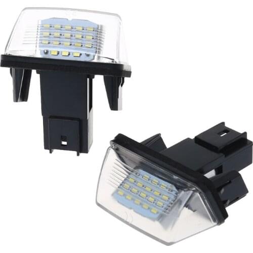 2021 New 1 Pair 18 LED License Number Plate Lights Lamp For Peugeot 206 207 307 308 406 Citroen C3/C4/C5/C6