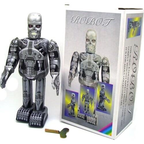 Tin Movie Robot 23cm Nostalgic Wind Up Retro Collection Toy Store Window Personality Home Decoration Action Figures Tin Toys