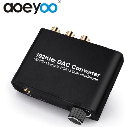 AOEYOO SPDIF Converter HD HIFI Optical Coaxial to RCA Adapter with 3.5mm Headphone Decoder 5.1 DOBBLY Digital Decoder