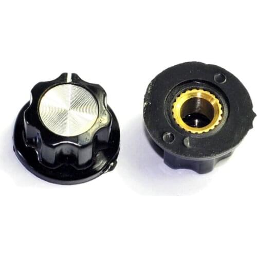 Wholesale and retail 20pc 20mm Pedal Top skirted black knob Guitar tube Amp JAZZ BASS audio DIY parts free shipping