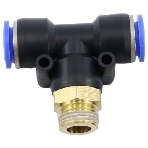PB10-04 10Pcs Air 1/2" Thread 10mm One Touch Push In T Joint Quick Fittings