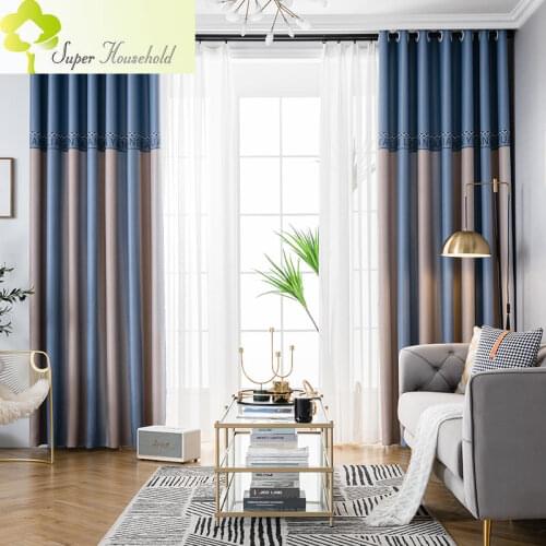 Nordic Simple Gradient Stripe Curtains for Bedroom Blackout Window Treatments Curtain for Living Room Drapes Colorfuls Fabric
