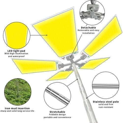 Portable Lantern camping LED lights five outdoor night fishing lighting equipment bulb rechargeable LED light Road travel lights