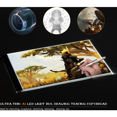 Aibecy Portable A3 LED Light Box Drawing Tracing Tracer Copy Board Table Pad Panel Copyboard with Memory Function