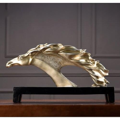 Modern Luxury Resin Horse Sculptures Accessories Home Livingroom Furnshing Decoration Crafts Office Study Room Table Figurines