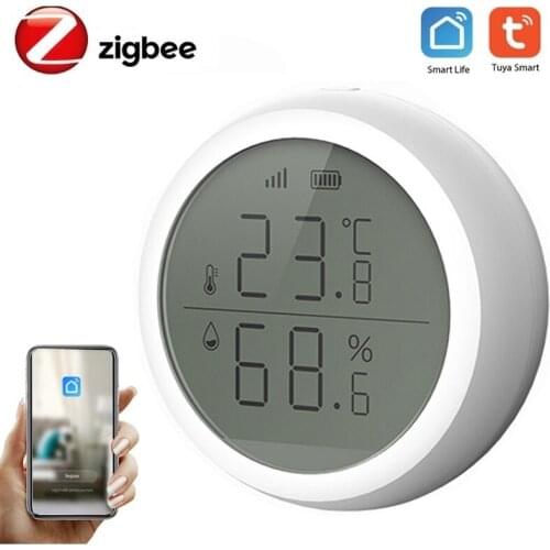 Smart Temperature Humidity Sensor Detector LCD Digital Hygrometer Thermometer Zigbee 3.0 Tuya Smart Life APP Real Time Detection