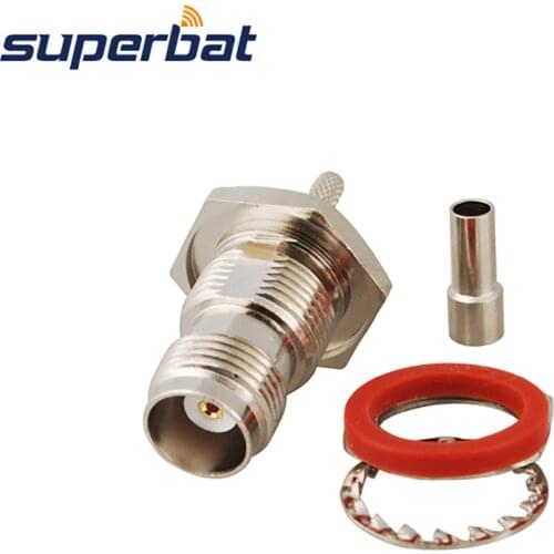 Superbat TNC Crimp Jack Bulkhead O-ring RF Coaxial Connector for Cable RG174 RG178,RG316,LMR100
