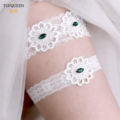 TOPQUEEN TH27 TH28 Sexy Floral Lace Thigh Rings Set Wedding Prom Bridal Decorative Stretch Band Wedding Decorations for Bride