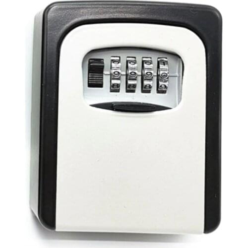 Key Storage Lock Box Wall Mounted Key Lock Box With 4-Digit Combination for House Keys Car Keys for Home Office