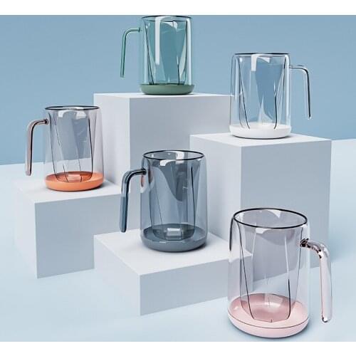 Bathroom Tumblers Fashion Cute double-deck Transparent Home Bathroom Simple Nordic Creative Plastic Water Couple Mouthwash Cup