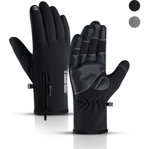 Unisex Touch Screen Winter Thermal Warm Cycling Gloves Motorcycle Outdoor Camping Ski Gloves Windproof Full Finger Sports Gloves