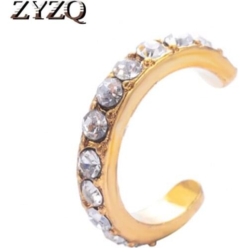 ZYZQ High Quality Simple Ear Clip For Women With Shiny Micro Paved Fashion No-Piercing Daily Wear Accessories Earrings Hot