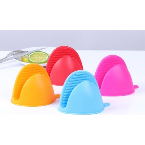 1Pc Silicone Oven Mitts Heat Resistant Gloves Tray Dish Bowl Holder Anti-slip Pot Mitten Finger Protector Cooking Baking Tools