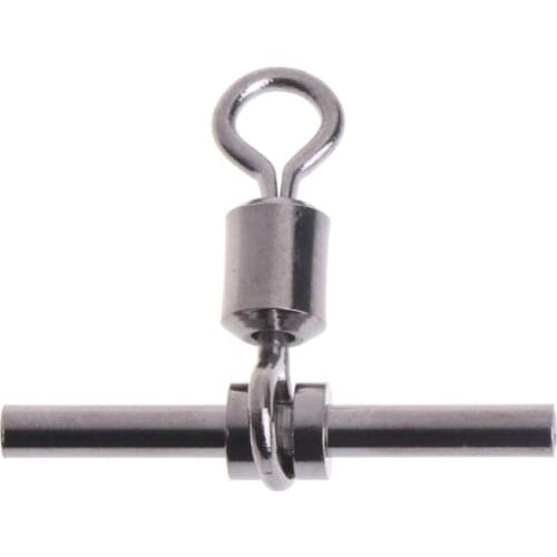 20Pcs T-shape Fishing Swivel Fish Barrel Cross-line Brass Head Fishing Tackle