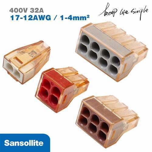 30/50/100pcs Wire Connector Electric Cable Led Strip Connectors Mini Universal Compact Quick Wiring Conductors Push-in Terminal