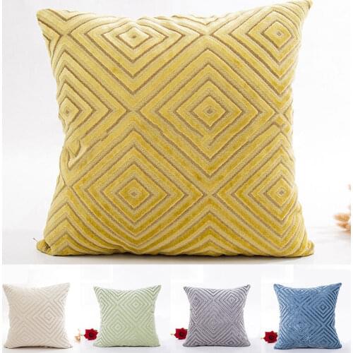 45*45cm Geometric Velvet Cushion Cover Pillowcase Flocking Pillow Case Home Decor Sofa hrow Pillows Room Pillow Cover Decorative