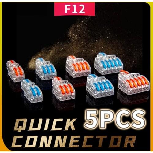 5-100Pcs Mini Quick connector Universal Compact Conductor Spring Splicing Wiring Connector Push-in Terminal Block F12/F13/F14F15