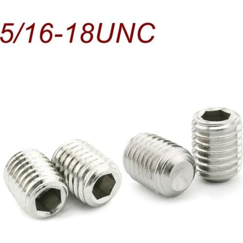5/16-18UNC Stainless Steel A2 Hex socket head set screw ASMEB18.3 SUS 304 set screw