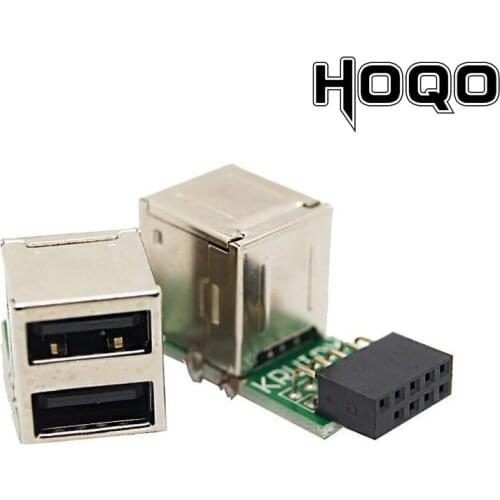 5PCS PC Interna USB Connector Motherboard 9-pin Female To 2-port USB2.0 Converter Motherboard 9P To USB2 Built-in Expansion Port