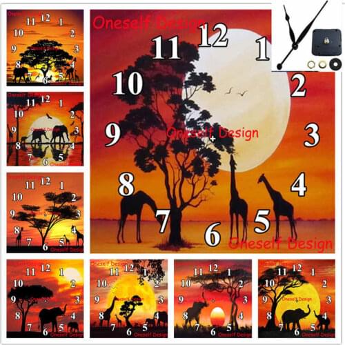 5d diamond painting cross stitch with Mechanical clock eleplant 5d diamond embroidery full clock diamond mosaic wall sticker