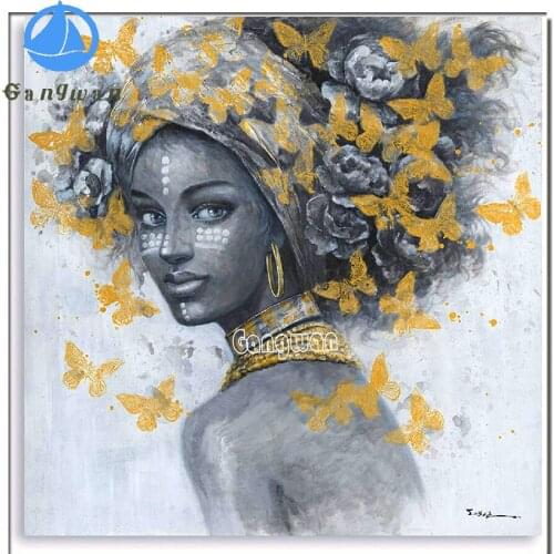 5D DIY Diamond Painting Full Drill Square Round abstract African woman Embroidery butterfly girl Handmade Home Decoration Mosaic