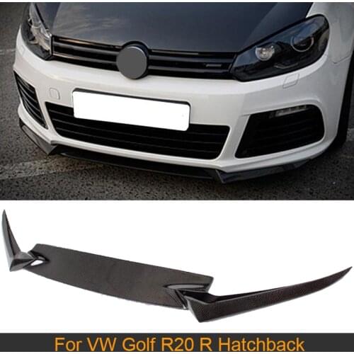 Carbon Fiber Car Front Bumper Lip Splitters For Volkswagen VW Golf R20 R Hatchback 2 Door 2010 - 2013 Front Bumper Lip Spoiler