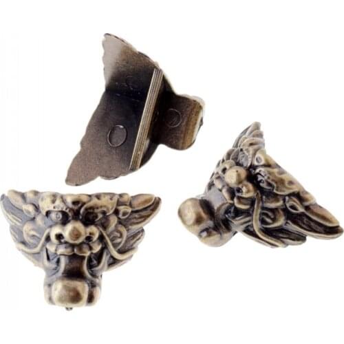 Free shipping 4Pcs Bronze Tone Jewelry Gift Box Wood Case Decorative acrylic Feet Leg Corner Protector 29x35mm