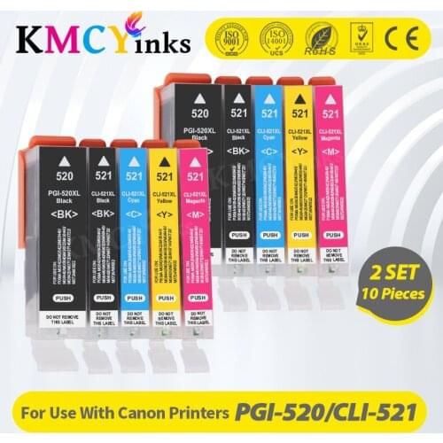 KMCYinks PGI-520 CLI 521 Ink Cartridge For Canon PGI 520 PIXMA iP3600 ip4600 ip4700 MP540 MP550 MP560 MP620 MP630 MP640 Printer
