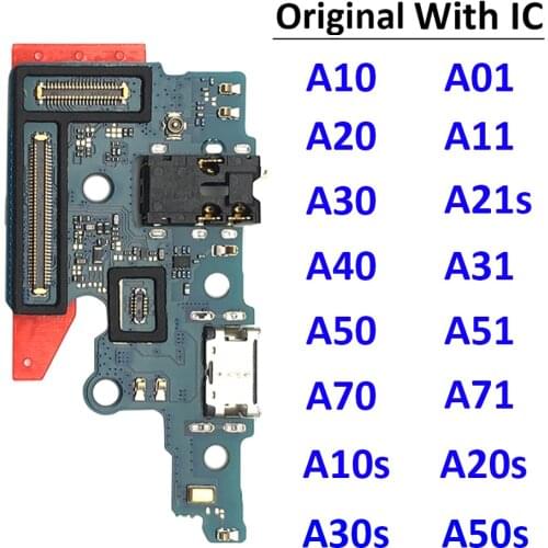For Samsung A10 A20 A30 A40 A50 A70 A01 A11 A12 A31 A51 A71 A21s USB Charger Port Jack Dock Connector Charging Board Flex Cable