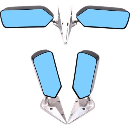 F1 Style Racing Car Drift Carbon Fiber Looks ABS Side Rearview Mirror with Blue Mirror