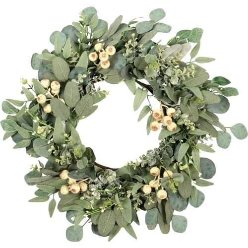 Artificial Eucalyptus Wreath Hanging Silk Leaves Garland Party Door Decor