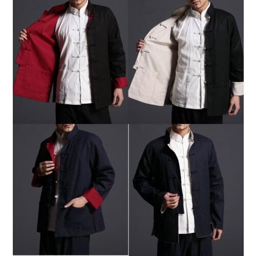 Wing chun Tang suits kung fu Martial arts uniforms Chinese traditional clothing reversible jacket high quality 4colors