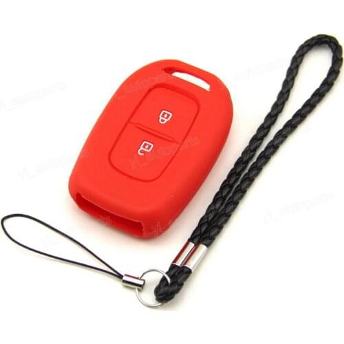 Red Silicone Case Cover For Renault Duster Oroch Fluence Remote Key 2 Buttons