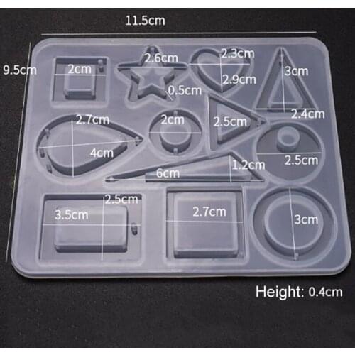 Crystal Glue Mold Dried Flower Decor Charm Earrings Pendants Resin Molds For DIY Jewelry Making Tools