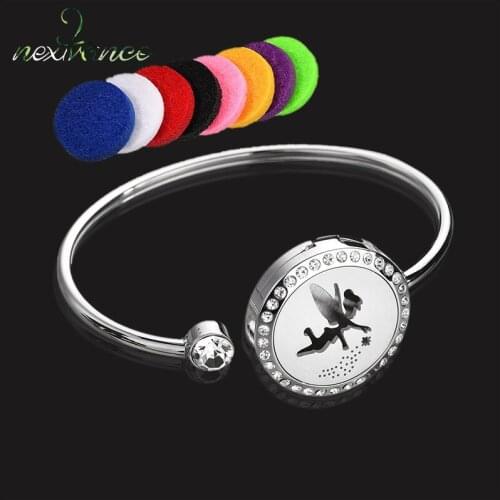 Nextvance CZ Stone Elf Essential Oil Diffuser Lockets Bangle Three Tones Stainless Steel Pendant Bracelets Bangles For Children