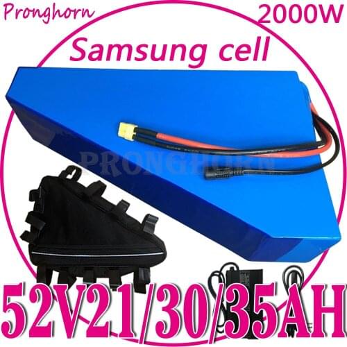 52V 2000W 1500W 1000W Ebike Battery 14S 52V 15Ah 16Ah 18Ah 20Ah 25Ah 30Ah 35Ah Electric Bicycle Lithium Battery Use Samsung Cell