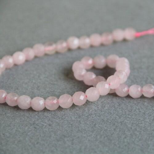 Min Order1)8mm New Faceted PINK beads chalcedony beads Round DIY Beads stones 15" Faceted Jewelry making design wholesale