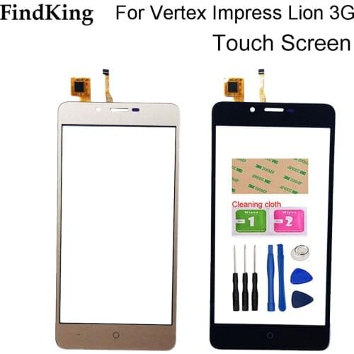 Mobile Phone Touch Screen For Vertex Impress Lion 3G Touch Digitizer Panel Front Glass Lens Sensor Tools Adhesive