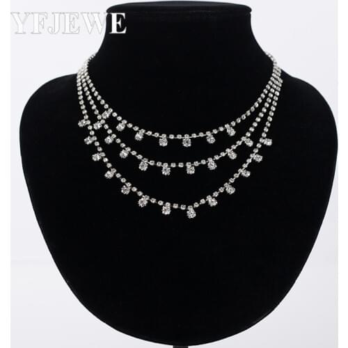 Fashion Superior Quality European-American Necklace Trendy Rhinestone Geometric Necklace Short Section Wild Jewelry YFJEWE