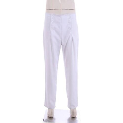 18th Century Mens Medieval Trousers Cosplay Costume White Hamilton Marquis Gothic Pant Halloween Costumes for Mans Adult Pants