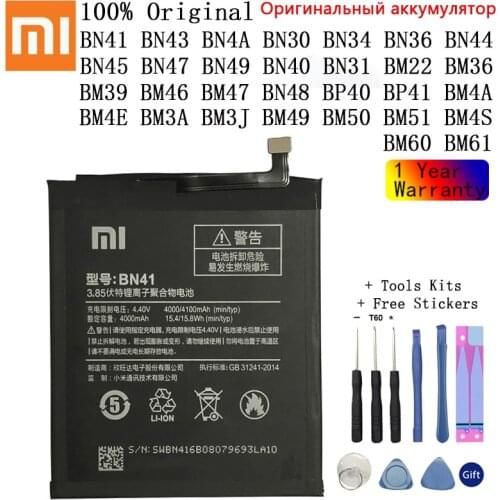 Xiao Mi Original Phone Battery For Xiaomi Redmi Note 4 4X 3 3S 3X 4X 4A 3 pro 5 5A 6 6A Pro Mi4C Mi 5X Mi 5 Mi5 M5 Mi6 Batteries