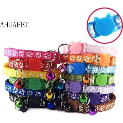 Collar For Dog Kitten Accessories Collier Pour Chat Cat Collar Cat Collar With Bell Accessories Small Dog Chihuahua Footprint