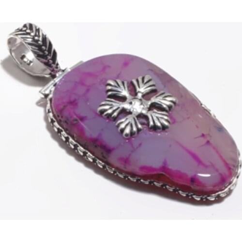 Genuine Solar Agate Pendant Silver Overlay over Copper , Women Jewelry gift