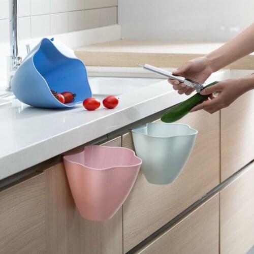 Kitchen Cabinet Door Hanging Trash Bin Large Household Coverless Plastic Storage Box Washing Garbage Garbage Basket